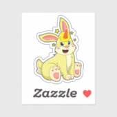 Konijn als Unicorn Sticker (Vel)