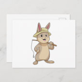 Konijn als visser met hengel briefkaart (Voorkant / Achterkant)