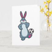 Konijn als voetballer met Voetbal Kaart (Gele Bloem)