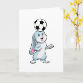 Konijn als voetballer met Voetbal Kaart (Gele Bloem)