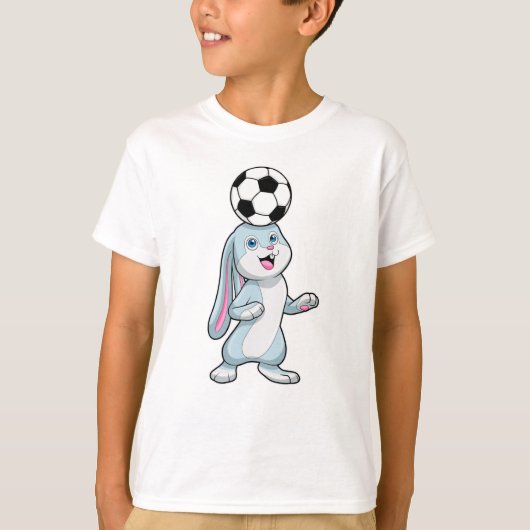 Konijn als voetballer met Voetbal T-shirt (Voorkant)