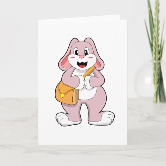 Konijn als wandelaar met rugzak kaart (Voorkant)