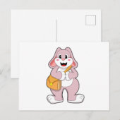 Konijn als wandelaar met zak briefkaart (Voorkant / Achterkant)