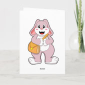 Konijn als wandelaar met zak kaart (Achterkant)