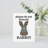 Konijn alsjeblieft niet storen grappig konijn briefkaart (Staand voorkant)