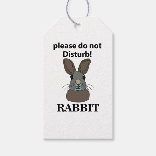 Konijn alsjeblieft niet storen grappig konijn cadeaulabel (Voorkant)