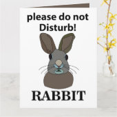 Konijn Alsjeblieft Niet Storen Grappig Konijn Kaart (Gele Bloem)