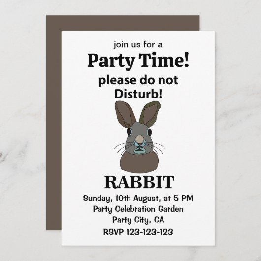 Konijn alsjeblieft niet storen grappig konijn kaart (Voorkant / Achterkant)