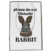 Konijn alsjeblieft niet storen grappig konijn medium cadeauzakje (Voorkant)