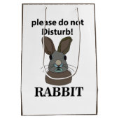 Konijn alsjeblieft niet storen grappig konijn medium cadeauzakje (Achterkant)