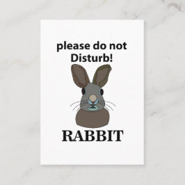 Konijn alsjeblieft niet storen grappig konijn visitekaartje