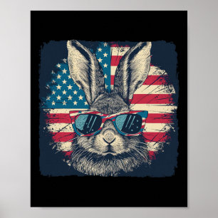 Konijn Amerikaanse Patriot 4th of Juli Gift Lover Poster