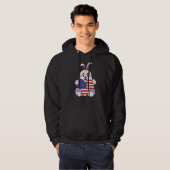 Konijn Amerikaanse vlag VS Amerika Patriottisch Hoodie (Voorkant volledig)
