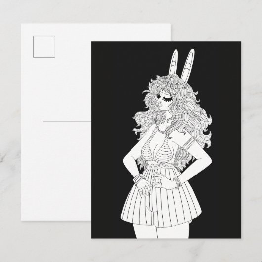 Konijn Anthro Briefkaart (Voorkant / Achterkant)