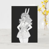 Konijn Anthro Kaart (Gele Bloem)