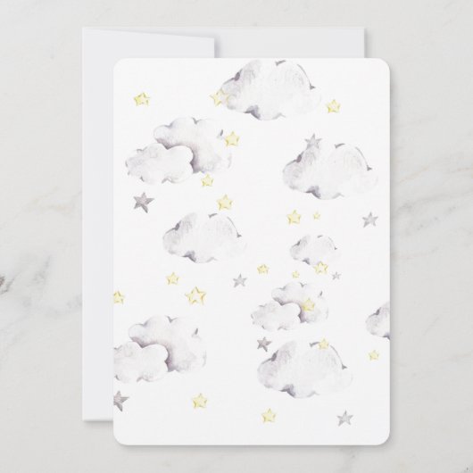  Konijn Aquarel Elegante Lieve Jongen Baby Shower  Kaart (Achterkant)