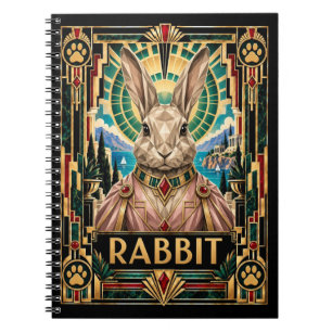 Konijn, Art Deco Wildlife Notitieboek