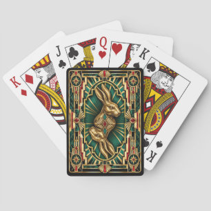 Konijn, Art Deco Wildlife Pokerkaarten