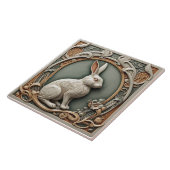 Konijn - Art Nouveau Keramische Tegel Tegeltje (Zijkant)