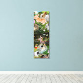 Konijn/Baby Konijnenfamilie Boerderijdieren Canvas Afdruk (Insitu (Houten vloer))