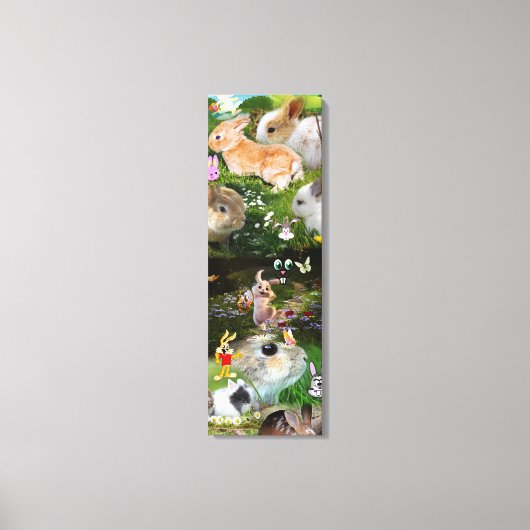 Konijn/Baby Konijnenfamilie Boerderijdieren Canvas Afdruk (Voorkant)