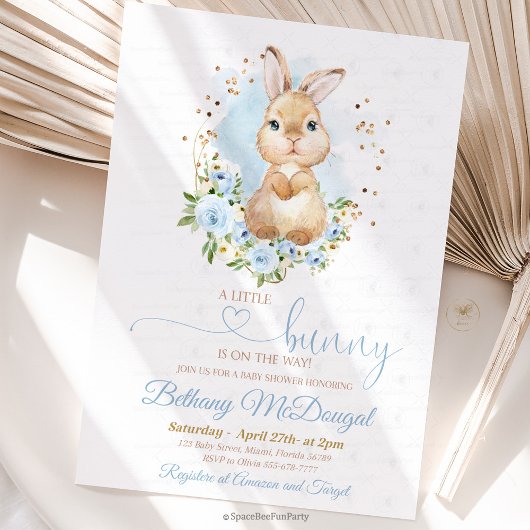 Konijn baby shower Jongen Kaart