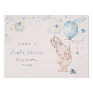 Konijn Baby Shower Jongen Perfect Poster