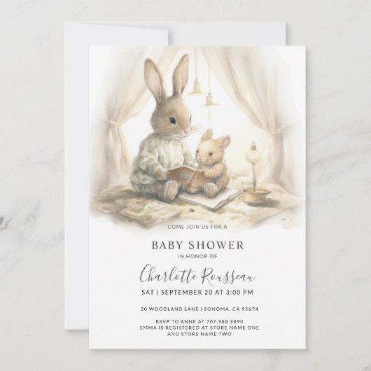 Konijn Baby Shower Kaart (Voorkant)