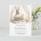 Konijn Baby Shower Kaart (Staand voorkant)