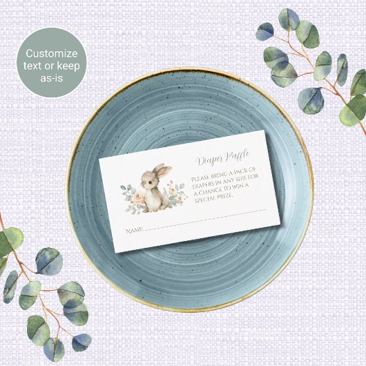 Konijn Baby Shower Luier Raffle Kaarten Inserts