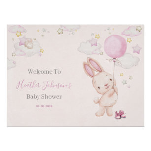Konijn Baby Shower Meisje Perfect Poster