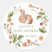Konijn Baby Shower Natuurvreugde Ronde Sticker (Voorkant)