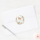 Konijn Baby Shower Natuurvreugde Ronde Sticker (Envelop)