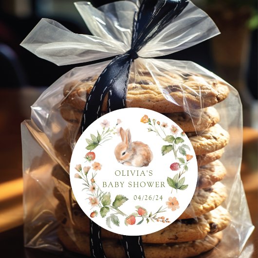 Konijn Baby Shower Natuurvreugde Ronde Sticker