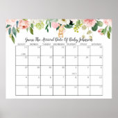 Konijn Baby Shower Raad de Bevallingsdatum Kalende Poster (Voorkant)