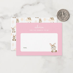 Konijn Baby Shower Roze Ouderschap Advies Notitiekaartje