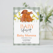 Konijn Baby Shower Uitnodiging (Staand voorkant)