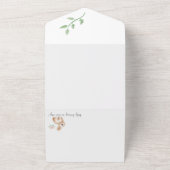 Konijn Baby Shower Uitnodiging en Luier Raffle (Buitenkant)