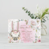 Konijn Baby Shower Uitnodigingen (Staand voorkant)