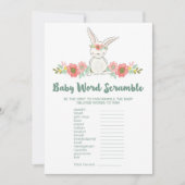 Konijn Baby Shower Woordzoekspel Kaart (Voorkant)
