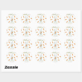 Konijn babyshower - dank je ronde sticker (Vel)