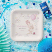Konijn Babyshower Meisje Papieren Bordje (Feest)