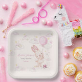 Konijn Babyshower Meisje Papieren Bordje (Feest)