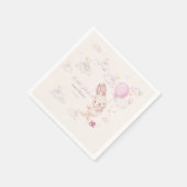 Konijn Babyshower Meisje Servet (Hoek)