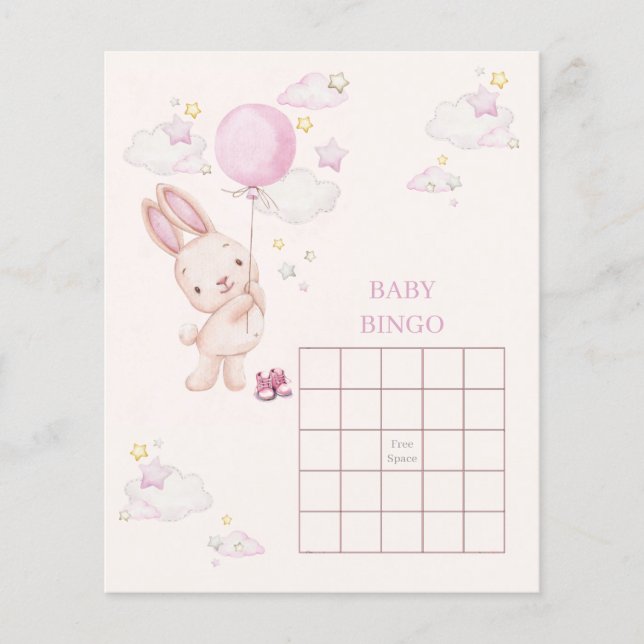 Konijn Babyshower Meisje Spel (Voorkant)