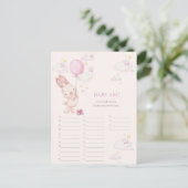 Konijn Babyshower Meisje Spel Briefkaart (Staand voorkant)