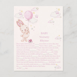 Konijn Babyshower Meisje Spel Briefkaart