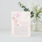 Konijn Babyshower Meisje Spel Briefkaart (Staand voorkant)