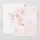 Konijn Babyshower Meisje Spel Briefkaart (Voorkant / Achterkant)