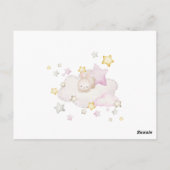 Konijn Babyshower Meisje Spel Briefkaart (Achterkant)